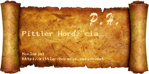 Pittler Horácia névjegykártya
